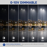 Brightness adjustment demonstration showing smooth 0-10V dimming performance from 20% to 100% output for energy-efficient lighting control.