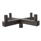90° Quad Square Vertical Tenon Adapter for 4 LED Light Fixtures, 4-Way 2-3/8" O.D. Vertical Tenons, Heavy-Duty Steel Pole Top Mount, Bronze Finish for Parking Lot, Shoebox, Flood, Street & Area Lights