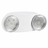 LED Emergency Light with Two Adjustable Heads, White Housing, Battery Backup Emergency Lighting, 120/277V Dual Voltage, 90+ Minute Emergency Runtime, Wall Mount Indoor Emergency Light, Test Button, Commercial Emergency Fixture