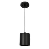 7 Inch LED Cylinder Pendant Light, 12W Integrated LED, 5CCT Selectable 2700K-5000K, Black Cylindrical Ceiling Pendant with 5FT Wire, 120V Triac Dimmable, Non-Flicker, Commercial & Residential Lighting