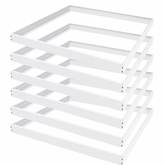 2x2 LED Panel Light Surface Mount – 6 Pack, Aluminum 2x2FT Ceiling Frame Kit with Screws, Easy Install, Durable White Frame for Flat Panel Lights