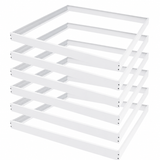2x2 LED Panel Light Surface Mount – 6 Pack, Aluminum 2x2FT Ceiling Frame Kit with Screws, Easy Install, Durable White Frame for Flat Panel Lights