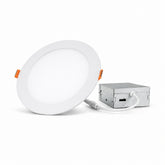 6 Inch Recessed Round LED Down Light for Ceiling Lighting, 5CCT Selectable 2700K/3000K/3500K/4000K/5000K, Dimmable, IC Rated, ETL Listed, Ultra Thin Canless Recessed Downlight for Home Office Kitchen Bathroom