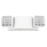 LED Dual-Head Emergency Light, White Housing, Adjustable LED Light Heads, UL Listed, 120/277V Dual Voltage, 90-Minute Battery Backup, Indoor Emergency Lighting, Wall Mount Exit Emergency Light with Test Button