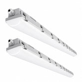 8FT LED Vapor Tight Light Fixture, 60W/80W/100W Wattage Selectable, 3000K/4000K/5000K 3-CCT Tunable, Up to 13,500 Lumens, 100-277V, IP65, ETL & DLC Premium Listed, White Linear LED Light
