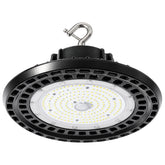 Sensor Ready 150W UFO LED High Bay Light, 450W MH Equivalent, Up to 27,000 Lumens, 180 lm/W, 3CCT 4000K/5000K/5700K Selectable, 277-480V, 0-10V Dimmable, 120° Beam, Black Housing