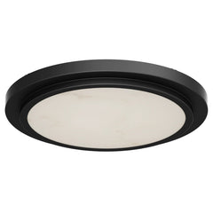 12-Inch Alabaster LED Flush Mount Ceiling Light | Black Finish | Integrated LED | Modern Decorative Ceiling Fixture