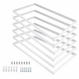 2x4 LED Flat Panel Light Surface Mount – Aluminum 2x4 Ceiling Frame with Mounting Screws, Easy Install, Durable White Frame for Ceiling Lights 6 Pack