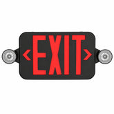 Black LED Combo Emergency Exit Sign with Dual Adjustable Emergency Lights | 120/277V | 90-Minute Battery Backup | Wall & Ceiling Mount