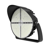 800W/1000W/1200W Selectable LED Sports Flood Light, Up to 186,000 Lumens, 155 LM/W, 5000K Daylight White, 200-480V, 30°/45°/60° Tunable Beam Angle, 0-10V Dimmable, IP65 Waterproof, Black Housing, 5-Year Warranty