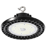 Sensor Ready 150W UFO LED High Bay Light, 450W MH Equivalent, Up to 27,000 Lumens, 180 lm/W, 3CCT Selectable 4000K/5000K/5700K, 120-277V, 0-10V Dimmable, 120° Beam Angle, Black Housing