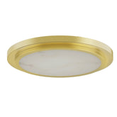 9-Inch Alabaster LED Flush Mount Ceiling Light | Gold Finish | Integrated LED | Modern Decorative Ceiling Fixture