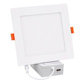 6 Inch Slim Square LED Recessed Downlight, 960 Lumens, 5CCT Selectable 2700K/3000K/3500K/4000K/5000K, Canless IC Rated Ceiling Light with Junction Box, 12W Dimmable Ultra-Thin Wafer Light, 27-36W MH/HPS Equivalent, 120V, CRI 90+, 5-Year Warranty