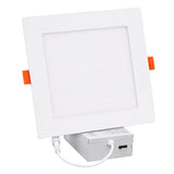 6 Inch Slim Square LED Recessed Downlight, 960 Lumens, 5CCT Selectable 2700K/3000K/3500K/4000K/5000K, Canless IC Rated Ceiling Light with Junction Box, 12W Dimmable Ultra-Thin Wafer Light, 27-36W MH/HPS Equivalent, 120V, CRI 90+, 5-Year Warranty