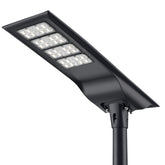 100W Solar LED Street Light, 10,000 Lumens, 5700K Daylight, 250W Metal Halide Equivalent, All-in-One Outdoor Solar Parking Lot Light, IP66 Waterproof, Motion Sensor, Dusk-to-Dawn, Adjustable Mount, Black Housing