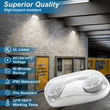 Combo Bug Eyes LED Emergency Light with Battery Backup | 100-277V AC, 5W Input, 2W Output, 3.6V 600mAh Nickel Cadmium Battery, 90+ Minute Emergency Backup, Test Switch & Charge Indicator