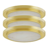 12-Inch Alabaster LED Flush Mount Ceiling Light | Gold Finish | Integrated LED | Modern Decorative Ceiling Fixture