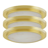 9-Inch Alabaster LED Flush Mount Ceiling Light | Gold Finish | Integrated LED | Modern Decorative Ceiling Fixture
