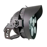 600W LED Sports Flood Light, 66,000 Lumens, 110 LM/W, 5000K Daylight White, 277-480V, 38° Beam Angle, INVENTRONICS EUM Series Driver, Brown Housing, IP65 Waterproof, Commercial Outdoor Stadium, Arena & High Mast Area Lighting, 5-Year Warranty