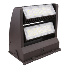 80W Rotatable LED Wall Pack | 10,800 Lumens | 350° Adjustable Optics | 120-277V | DLC Premium