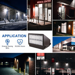 80W Full Cutoff LED Wall Pack | 11,200 Lumens | Photocell Included | 3000K/4000K/5000K | 120-277V | DLC Premium