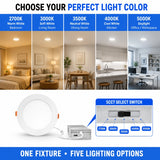 4 inch recessed can light fixture with color temperature options for different rooms. available at upgradetoled.com