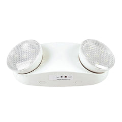 LED Emergency Light with Two Adjustable Heads, White Housing, Battery Backup Emergency Lighting, 120/277V Dual Voltage, 90+ Minute Emergency Runtime, Wall Mount Indoor Emergency Light, Test Button, Commercial Emergency Fixture