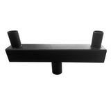 Twin Square Straight Bullhorn Adapter for 2 LED Light Fixtures, 2-3/8" OD Vertical Tenon Mount, Heavy-Duty Steel Pole Top Bracket, Dark Bronze Finish for Parking Lot, Shoebox, Street, Flood & Area Lights