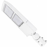 300W LED Parking Lot Light, 42,000 Lumens, 5000K Daylight White, Type III/Type V Distribution, 120-277V, Photocell Ready, 1,000W Metal Halide Equivalent, 0-10V Dimmable, IP65 Waterproof, White Housing, UL & DLC Certified, 5-Year Warranty