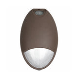 Front view of the 12W LED Emergency Wall Pack with 90-minute battery backup, integrated dusk-to-dawn photocell, IP65 wet location rating, and 120-277V input for commercial outdoor lighting.