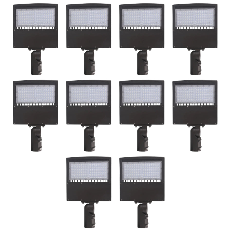 Ten-pack LED parking lot light package designed for large-scale commercial, municipal, warehouse, and industrial outdoor lighting installations.