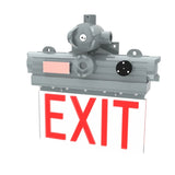 Class I Division 1 Explosion Proof LED Exit Sign, 120-277V AC, 1W/2W/3W/4W/5W Selectable, 3-Hour Emergency Backup, UL844 & UL924 Listed, IP66 Waterproof, Hazardous Location Emergency Exit Sign