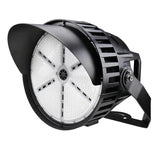 500W LED Sports Flood Light, 65,000 Lumens, 5000K Daylight White, 100-305V, 30° NEMA 4 Beam Distribution, Bridgelux SMD3030 LEDs, Sosen Driver, 0-10V Dimmable, IP65 Waterproof, Brown Housing, Commercial Outdoor Area Light, 5-Year Warranty