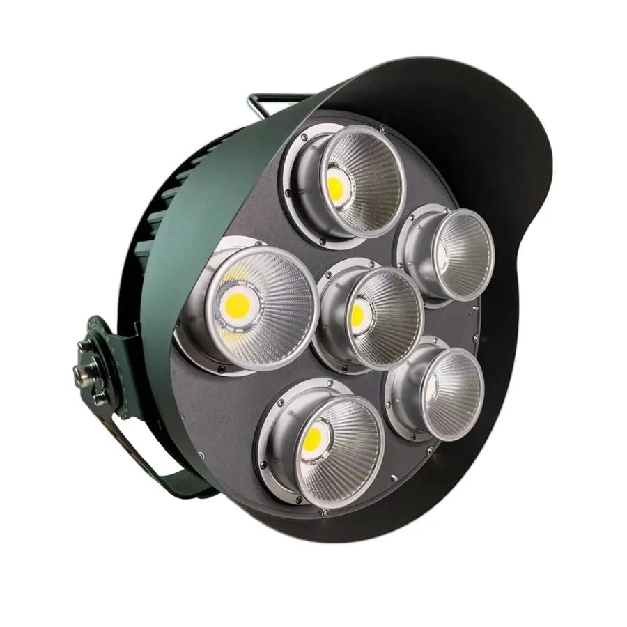 600W LED Sports Flood Light, 66,000 Lumens, 110 LM/W, 5000K Daylight White, 100-277V, 38° Beam Angle, Brown Housing, IP65 Waterproof, Commercial Outdoor Stadium & High Mast Area Light, 5-Year Warranty