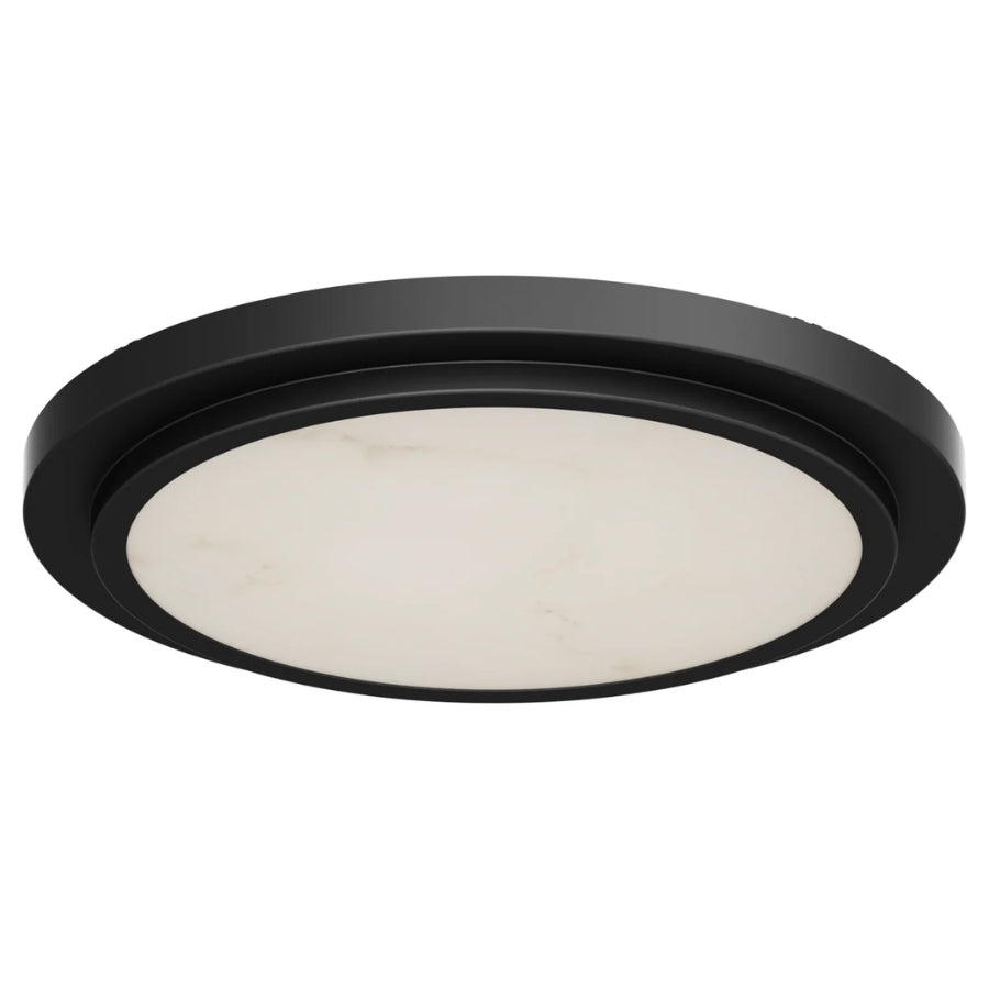9-Inch Alabaster LED Flush Mount Ceiling Light | Black Finish | Integrated LED | Modern Decorative Ceiling Fixture