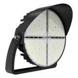 800W/1000W/1200W Selectable LED Sports Flood Light, Up to 186,000 Lumens, 155 LM/W, 5000K Daylight White, 200-480V, 30°/45°/60° Tunable Beam Angle, 0-10V Dimmable, IP65 Waterproof, Black Housing, 5-Year Warranty