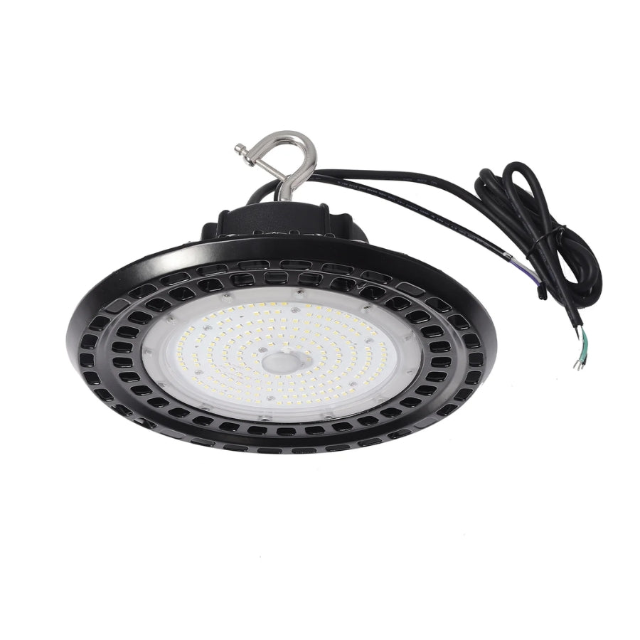 150W UFO LED High Bay Light, 27,000 Lumens, 180 LM/W, 4000K Neutral White, 120-277V, 0-10V Dimmable, ETL & DLC Listed, Hook Mount Industrial Warehouse LED High Bay Light, Replaces 300-450W MH/HPS