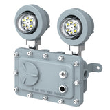 10W Explosion-Proof Emergency Light, C1D1/C1D2 Hazardous Location, Dual Adjustable Heads, 3-Hour Emergency Backup, 120-277V AC, 3000K-6500K, 90°/120° Beam, Wall Mount, UL 844/UL 924, IP66, UL Listed, 5-Year Warranty