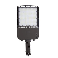 300W LED Parking Lot Light with Photocell | 42,000 Lumens | 5000K Daylight White | 120-277V | DLC Premium | Bronze Housing