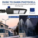 200W/240W/300W Selectable LED Parking Lot Light with Photocell, Up to 39,000 Lumens, 130 LM/W, 1,000W Metal Halide Equivalent, 100-277V, 0-10V Dimmable, Bronze Shoebox Area Light, Slip Fitter/Arm Mount/Yoke Bracket, UL Listed