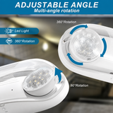 Combo Bug Eyes LED Emergency Light with Battery Backup | 100-277V AC, 5W Input, 2W Output, 3.6V 600mAh Nickel Cadmium Battery, 90+ Minute Emergency Backup, Test Switch & Charge Indicator