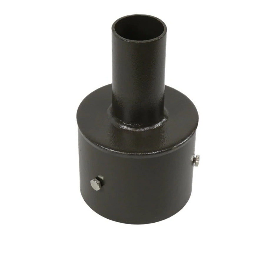 5 Inch Round Base Tenon Adapter for LED Parking Lot Lights & Shoebox Fixtures, Heavy-Duty Steel Pole Top Mount, Fits 5" Round Light Poles, 2-3/8" OD Vertical Tenon, Corrosion-Resistant Outdoor Mounting Adapter