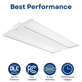 4FT LED Linear High Bay Light 300W – 42,000 Lumens, 5000K Daylight, Philips LED Chips, UL Driver, 0-10V Dimmable, 90-277V, 50,000 Hours, Commercial Warehouse & Industrial Lighting