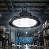 150W LED UFO High Bay Light – 22,500 Lumens, 5000K Daylight White, 150 lm/W, 0–10V Dimmable, 400W Metal Halide Equivalent, 120–277V, IP65 Waterproof, ETL & DLC Listed, 5-Year Warranty