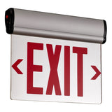 Edge Lit Red Exit Sign Double Face, LED Emergency Exit Sign with Battery Backup, 120-347V Universal Voltage, Ceiling Wall End Mount, Red EXIT Letters, Commercial Emergency Lighting, UL 924 Exit Sign