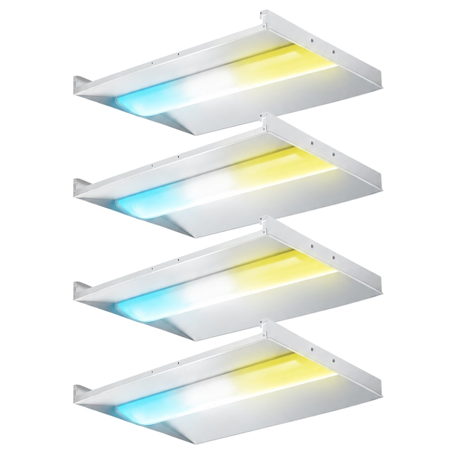 2x2 LED Center Basket Troffer Light, 30W/35W/40W Selectable, 3000K/4000K/5000K 3CCT Adjustable, 0-10V Dimmable Commercial Recessed Ceiling Light, LED Troffer Panel for Office, School, Hospital & Drop Ceiling, ETL DLC 120-277V