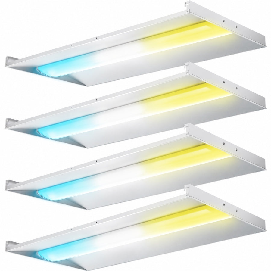2x4 LED Troffer Light, 40W/45W/50W Selectable, 3500K/4000K/5000K 3CCT Adjustable, 0-10V Dimmable Commercial Recessed Ceiling Light, LED Troffer Panel for Office, School, Hospital & Drop Ceiling, ETL DLC 120-277V