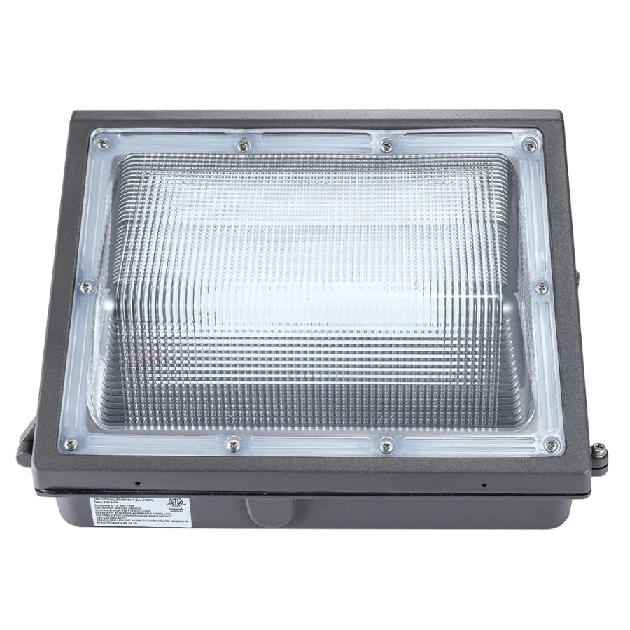 80W Semi Cutoff LED Wall Pack | 10,400 Lumens | Dusk-to-Dawn Photocell | 3000K/4000K/5000K | 120-277V
