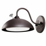 28W Gooseneck LED Light, 120V, 3,000 Lumens, 110 lm/W, 2700K/3000K/4000K/5000K/6500K 5CCT Selectable, Universal Mount, Built-In Photocell, Dimmable Outdoor Wall Mount Area Light for Commercial, Barn, Garage & Sign Lighting