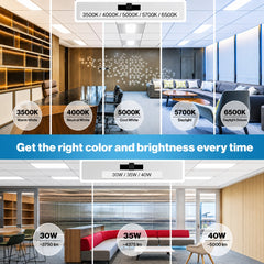 2x2 LED Center Basket Troffer Light, 30W/35W/40W Selectable, 3000K/4000K/5000K 3CCT Adjustable, 0-10V Dimmable Commercial Recessed Ceiling Light, LED Troffer Panel for Office, School, Hospital & Drop Ceiling, ETL DLC 120-277V
